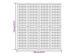 Tabique plegable 4 paneles 160x170 cm