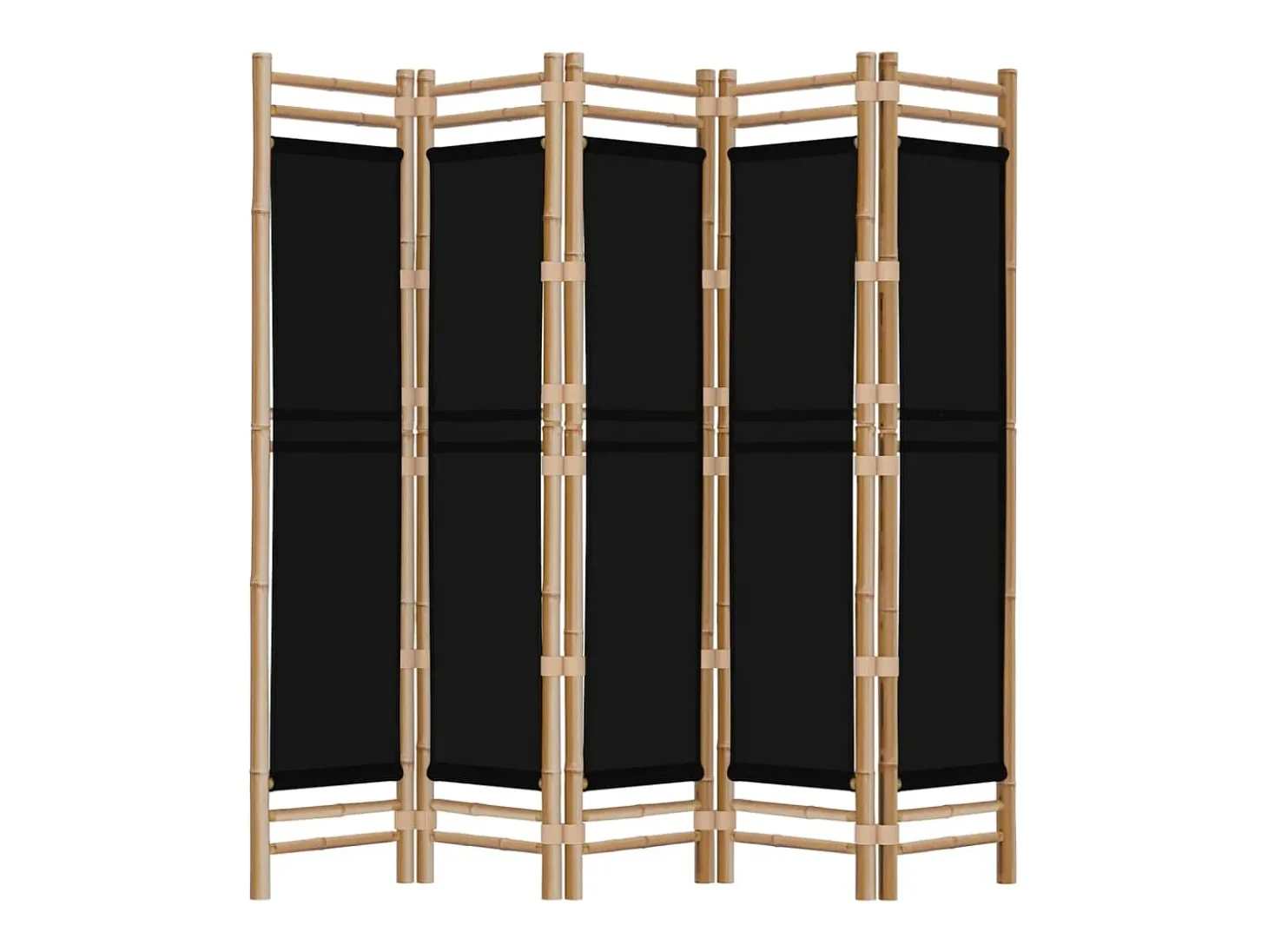 Tabique plegable 5 paneles 200 cm Bambú y lona