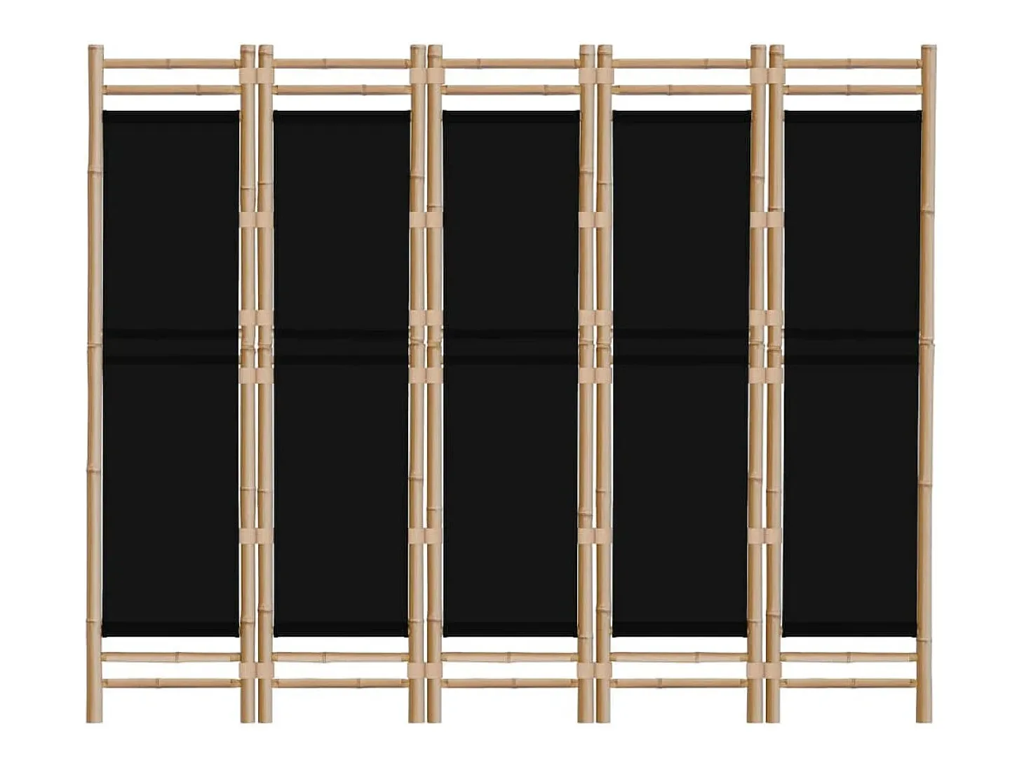 Tabique plegable 5 paneles 200 cm Bambú y lona