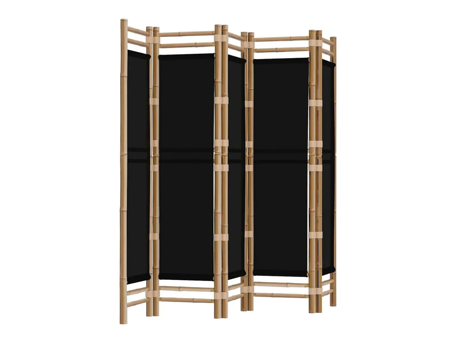 Tabique plegable 5 paneles 200 cm Bambú y lona