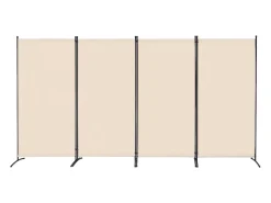 Tabique SucceBuy Biombo de 4 Paneles, Biombo Plegable, Separador Portátil, Separador Independiente para Oficina, Dormitorio y Estudio, Beige
