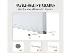 Tablero Blanco Magnético SucceBuy, Limpiable a Seco, 91 x 61 cm, Montaje Mural para Uso en la Oficina