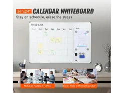 Tablero Blanco Magnético SucceBuy, Limpiable a Seco, 91 x 61 cm, Montaje Mural para Uso en la Oficina