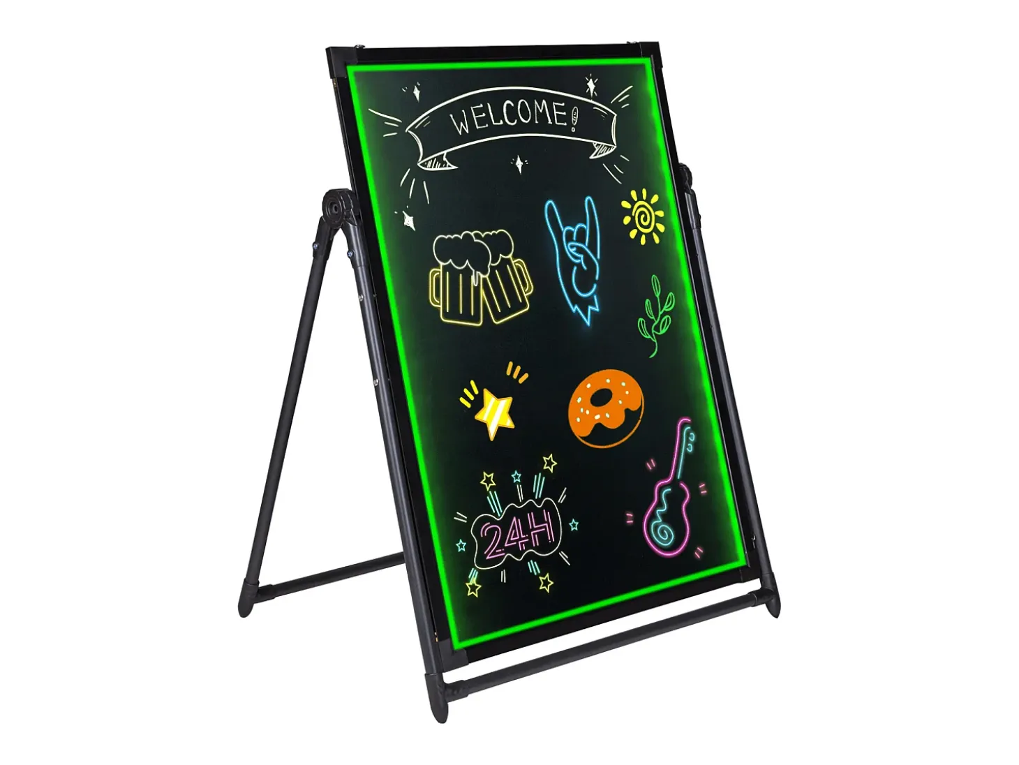 Tablero de Escritura de Mensajes a LED SucceBuy 59,8 x 79,8 cm Tablero Negro Borrable Iluminado