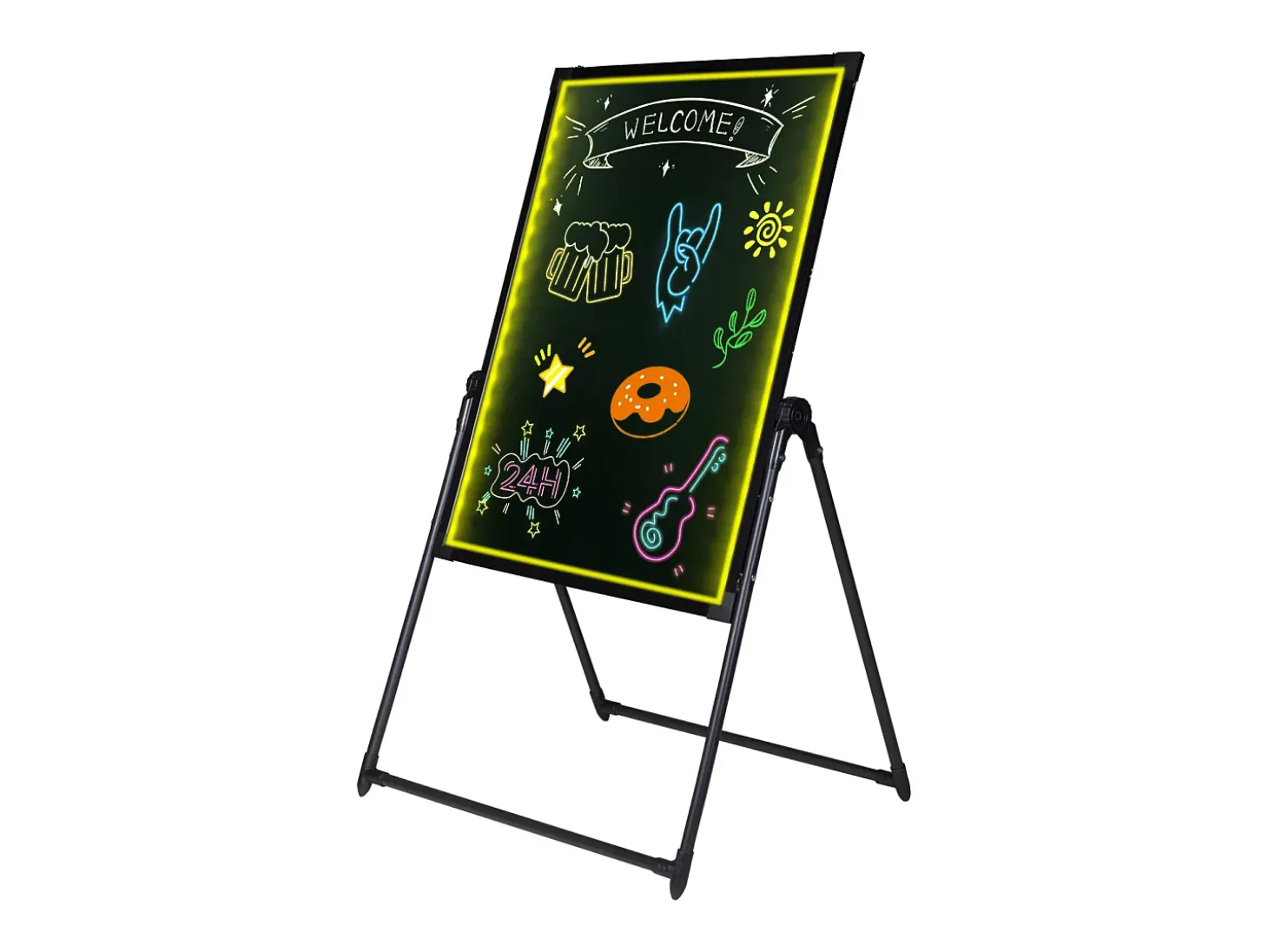Tablero de Escritura de Mensajes a LED SucceBuy 59,8 x 79,8 cm Tablero Negro Borrable Iluminado