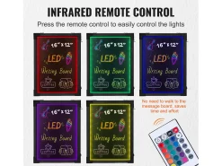 Tablero de Escritura de Mensajes con LED SucceBuy, 40,5 x 30,2 cm Iluminado y Borrable, para la Casa, la Tienda de Bodas
