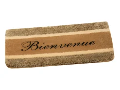 Tapete de Coco Natural Triple Fibra 45x75 cm "Bienvenido" Beige/Marrón