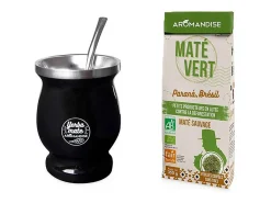 Taza de mate y bombilla 230 ml + té verde silvestre brasileño Maté 350 g