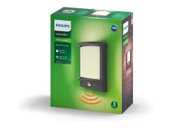 TechBrey Aplique de Pared Exterior LED con Sensor Movimiento 12W PHILIPS Samondra