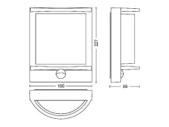 TechBrey Aplique de Pared Exterior LED con Sensor Movimiento 12W PHILIPS Samondra