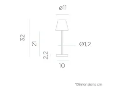 TechBrey Lámpara de Mesa LED Lola Slim 30 Battery