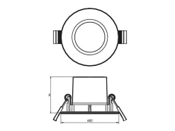 TechBrey Pack de 3 Unidades Foco Downlight LED Regulable 5W PHILIPS Dive Corte Ø 70 mm
