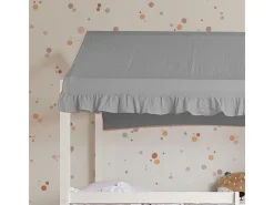 Techo para litera litera Casita algodón gris 70x198/154x133cm