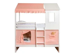 Techo para litera litera Casita algodón rosa 70x198/154x133cm