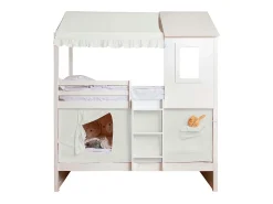 Techo para litera litera Casita algodón blanco 70x198/154x133cm