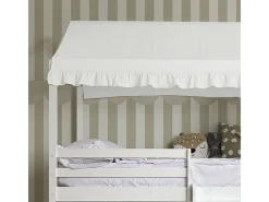 Techo para litera litera Casita 105 algodón blanco 70x189/164x133cm