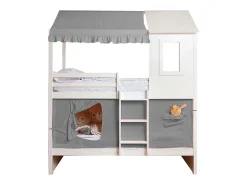 Techo para litera litera Casita 105 algodón gris 70x189/164x133cm