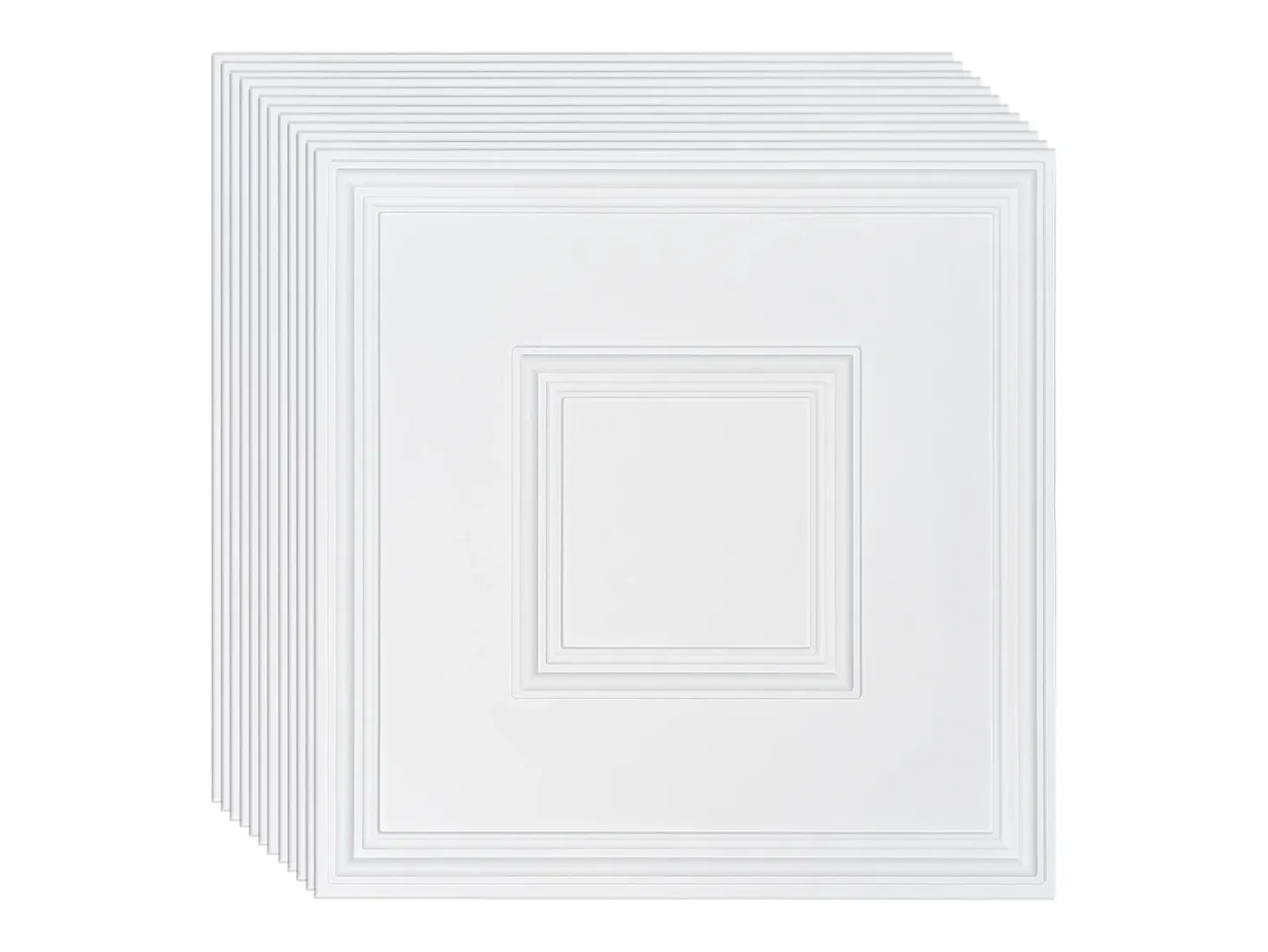Tejas Autoadhesivas PVC SucceBuy Tejas de Techo Paquete de 12 60.96CM x 60.96CM PVC Instalación Fácil Blanco Geométrico