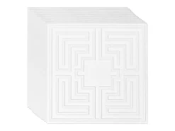 Tejas Autoadhesivas PVC SucceBuy Placas de Techo Pack de 12 60.96CM x 60.96CM PVC Instalación Fácil Blanco Eco Estilo