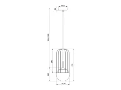 Telford Lámpara Colgante de Techo Cage Oro, 1 Luz, E27