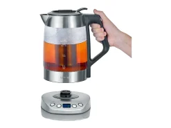 Tetera eléctrica Severin WK 3479 de acero inoxidable cepillado con 5 programas de infusión preestablecidos y temperatura variable