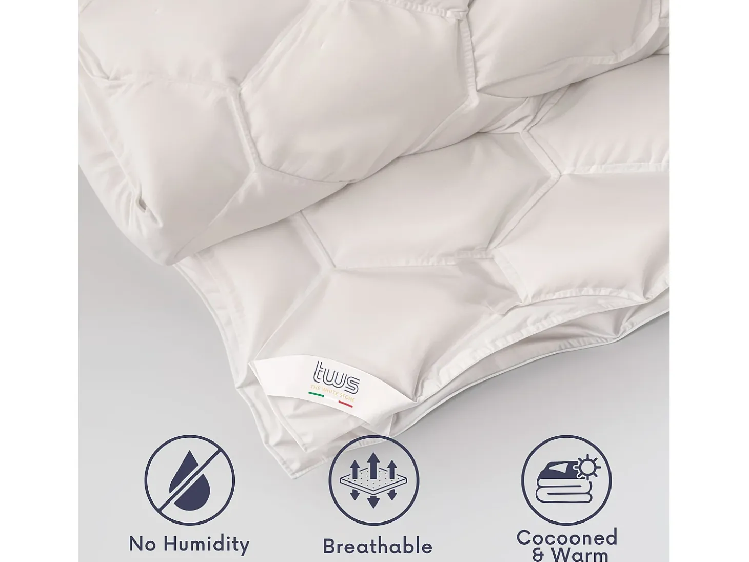 The White Stone Edredón de Verano 180x200 cm 150 g | Guata Soft | Microfibra blanca
