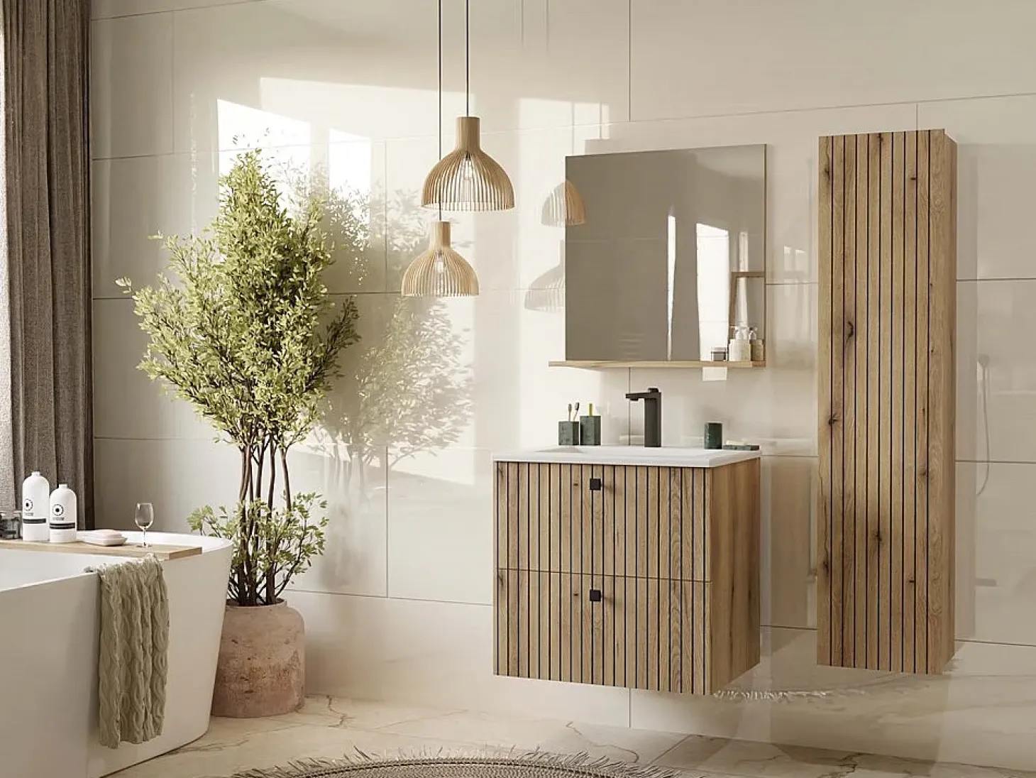 TIGO - Espejo de baño con estante tigo 60x61,5 cm