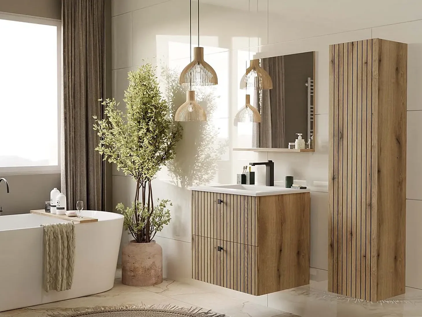 TIGO - Espejo de baño con estante tigo 60x61,5 cm