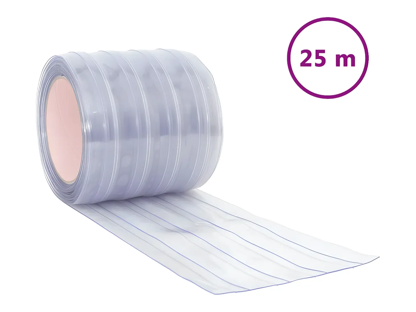 Tira de cortina para puertas PVC transparente 200x1,6 mm 25 m ES383117