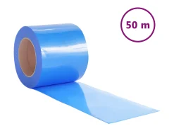 Tira de cortina para puertas PVC azul 200x1,6 mm 50 m ES618097
