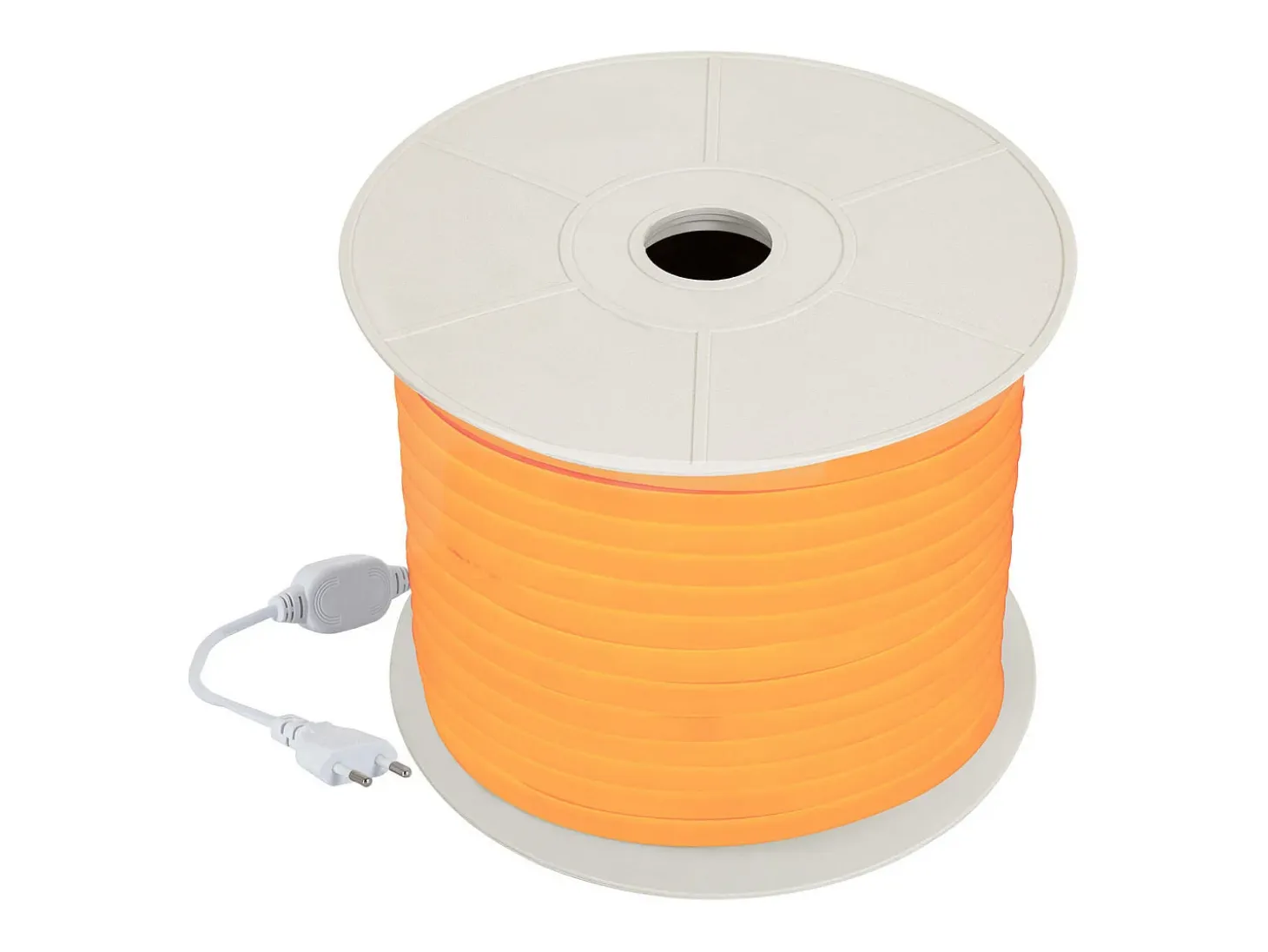 Tira LED Neón Regulable 220V BOBINA 50m Naranja Circular 360 9W/m Corte 100cm IP67 Naranja