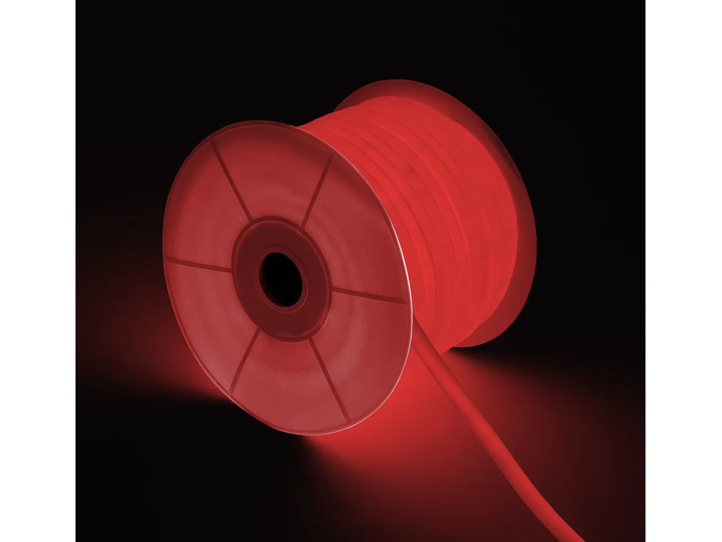 Tira LED Neón Regulable 220V BOBINA 50m Rojo Circular 360 9W/m Corte 100cm IP67 Rojo