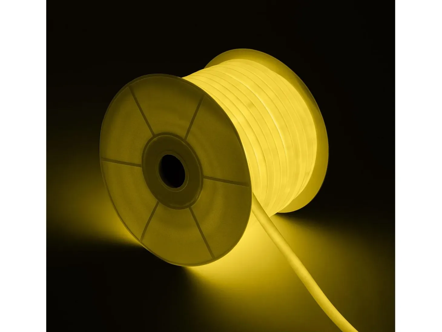 Tira LED Neón Regulable 220V BOBINA 50m Amarillo Circular 360 9W/m Corte 100cm IP67 Amarillo