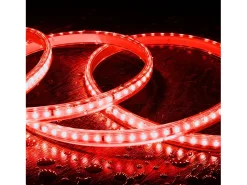 Tira LED Regulable 220V SMD 120 LED/m Color 8.5W/m Ancho 12mm Corte 20cm IP65 a Medida Rojo 50 m