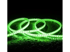 Tira LED Regulable 220V SMD 120 LED/m Color 8.5W/m Ancho 12mm Corte 20cm IP65 a Medida Verde 2 m