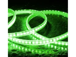 Tira LED Regulable 220V SMD 120 LED/m Color 8.5W/m Ancho 12mm Corte 20cm IP65 a Medida Verde 10 m
