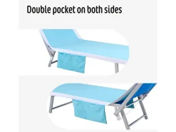 Toalla para tumbona de playa y piscina matrimonial grande XL de microfibra con 2 bolsillos