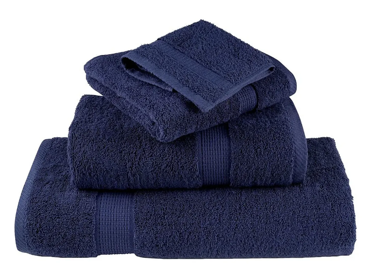 Toallas baño 10 uds 100% algodón azul marino 100x150 cm 600 gsm ES514915