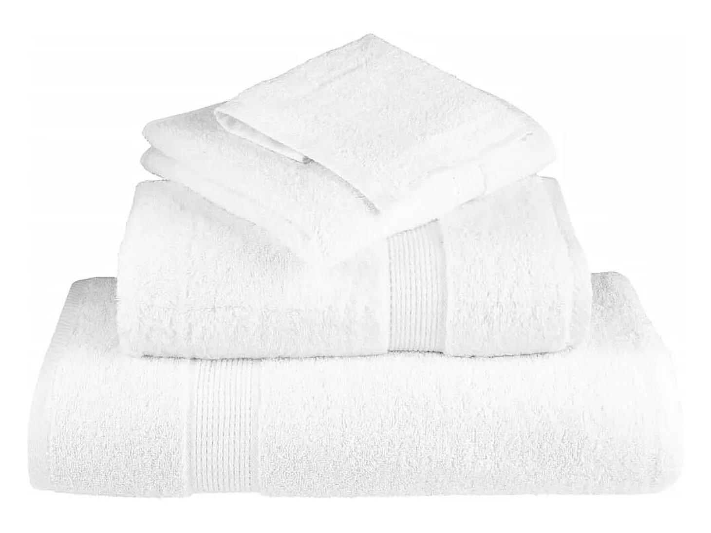 Toallas baño 4 uds 100% algodón blanco 100x150 cm 600 gsm ES936726