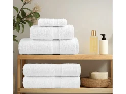Toallas baño 4 uds 100% algodón blanco 100x150 cm 600 gsm ES936726