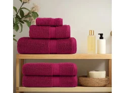 Toallas de baño 10 uds 100% algodón burdeos 100x150 cm 600 gsm ES522569