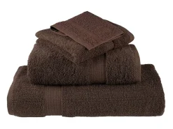 Toallas de baño 4 uds 100% algodón marrón 100x150 cm 600 gsm ES937098