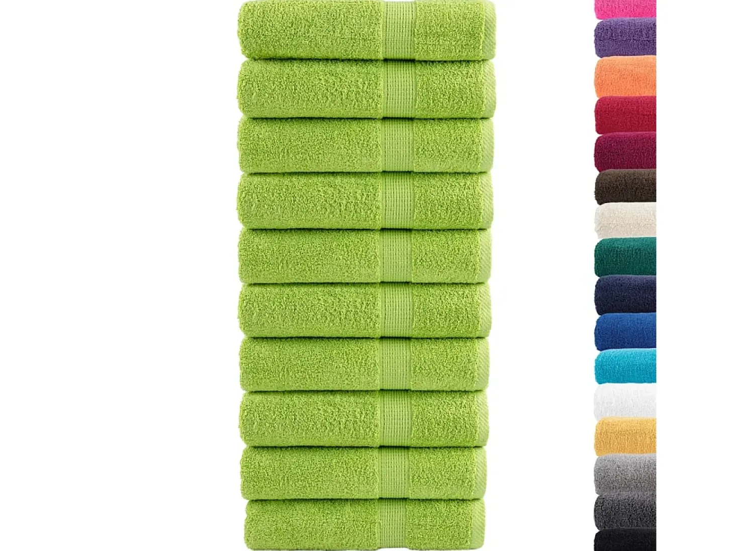 Toallas de baño 10 uds 100% algodón verde 100x150 cm 600 gsm ES599604