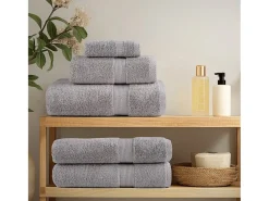 Toallas de baño 4 uds 100% algodón gris 100x150 cm 600 gsm ES934950
