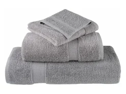 Toallas de baño 4 uds 100% algodón gris 100x150 cm 600 gsm ES934950