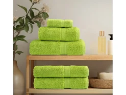 Toallas de baño 4 uds 100% algodón verde 100x150 cm 600 gsm ES575680