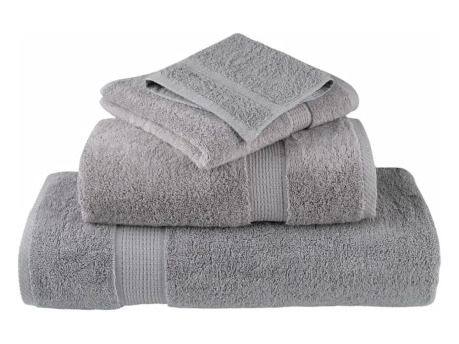 Toallas de baño 10 uds 100% algodón gris 100x150 cm 600 gsm ES399846
