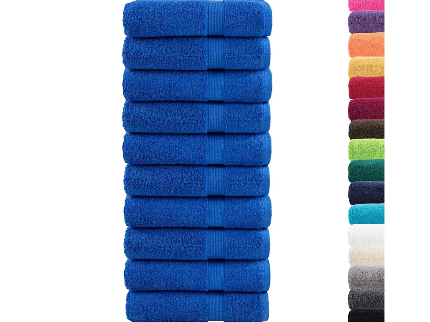 Toallas premium 10 uds 100% algodón azul 100x150 cm 600 gsm ES530047