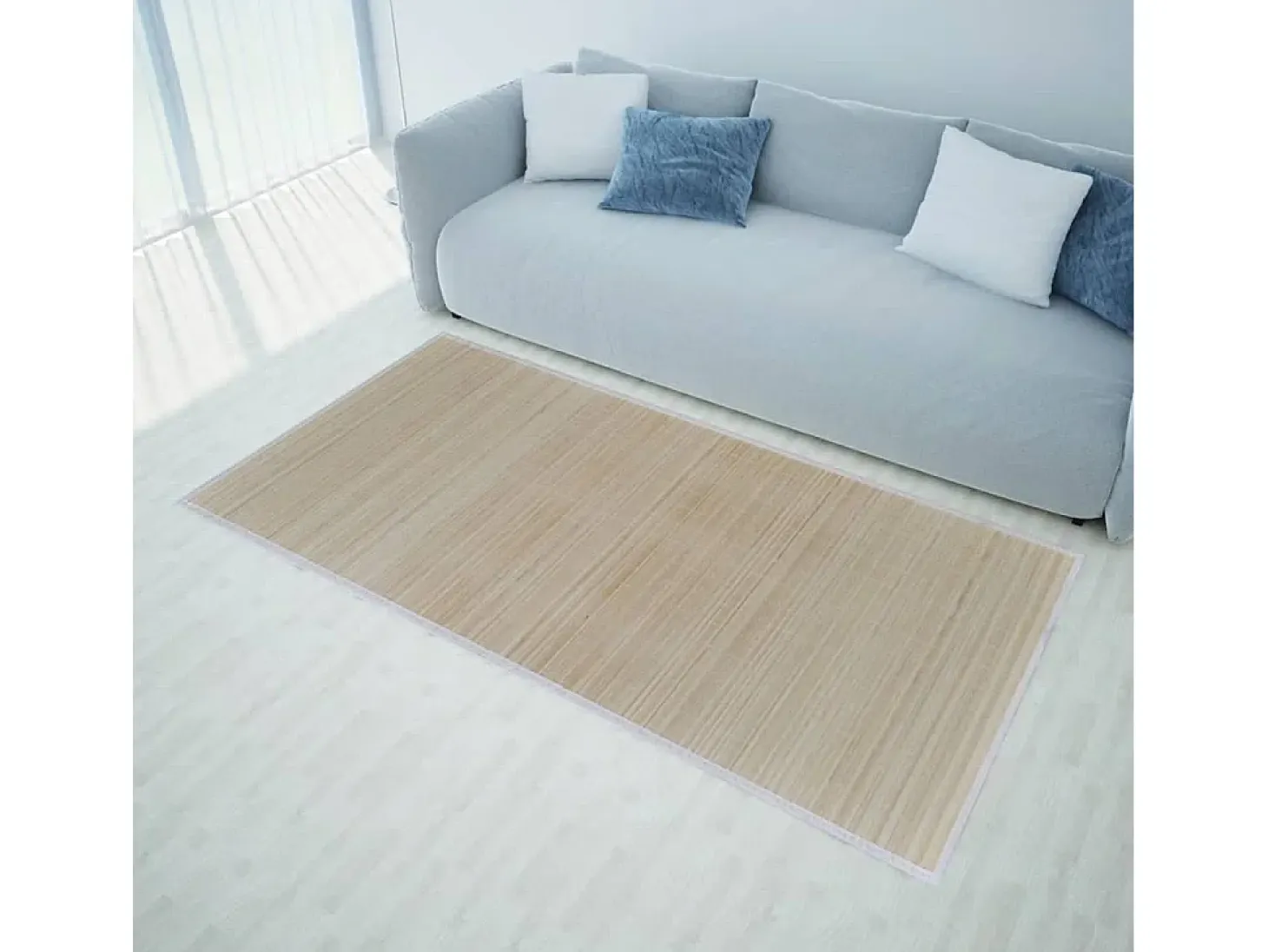 Tone Kristine Alfombras rectangulares de bambú natural 2 unidades 120x180 cm