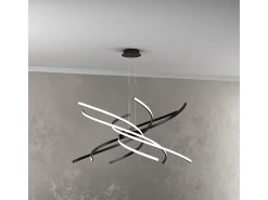 Tornado Sospensione D.80 Cm. Nero Luce Naturale 3000K